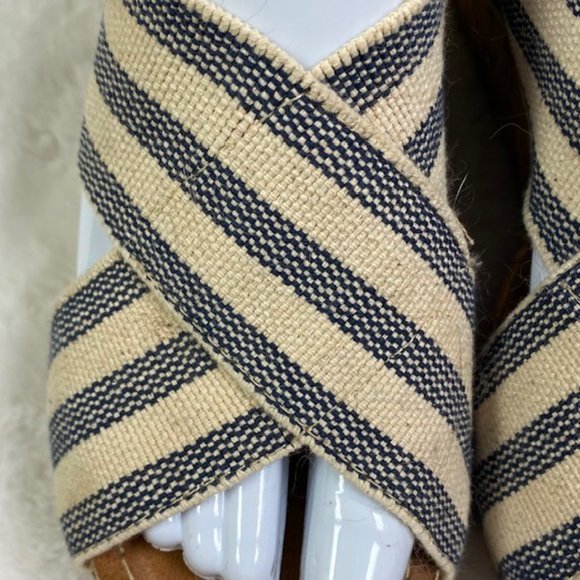 Crown Vintage Delight Criss Cross Striped Cork Wedge Platform Sandal, Sz 7.5 - Picture 6 of 12